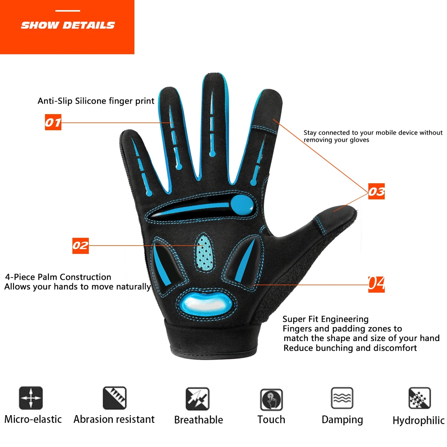 Cycling Gloves Gel Shockproof MTB Road Bike