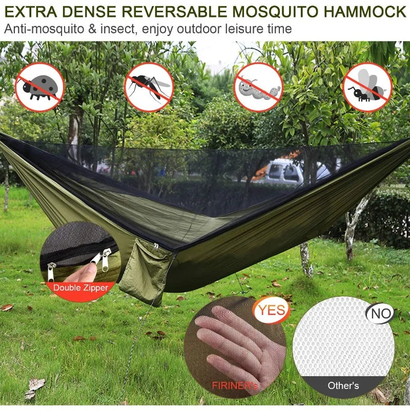 Camping Hammock with Mosquito Net Rain Fly