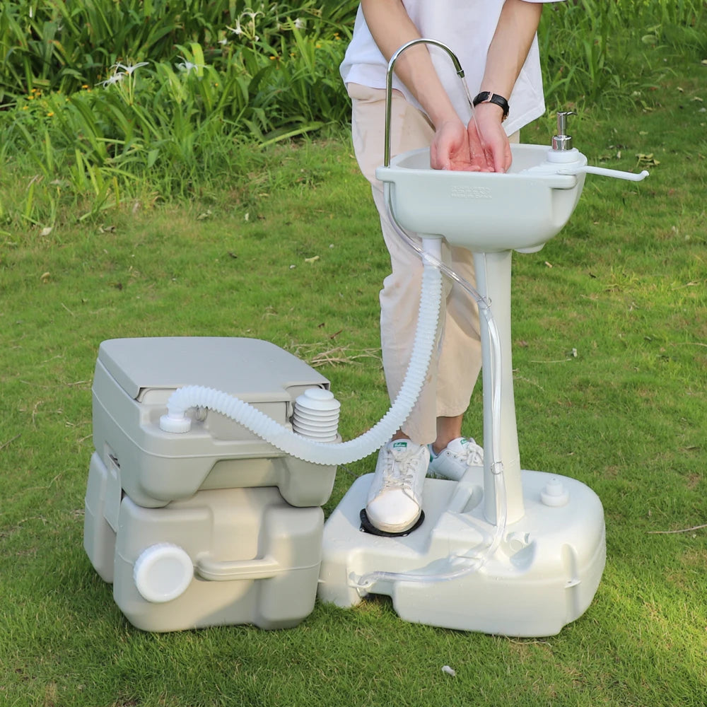 Outdoor Portable Camping Sink with portable toilet option