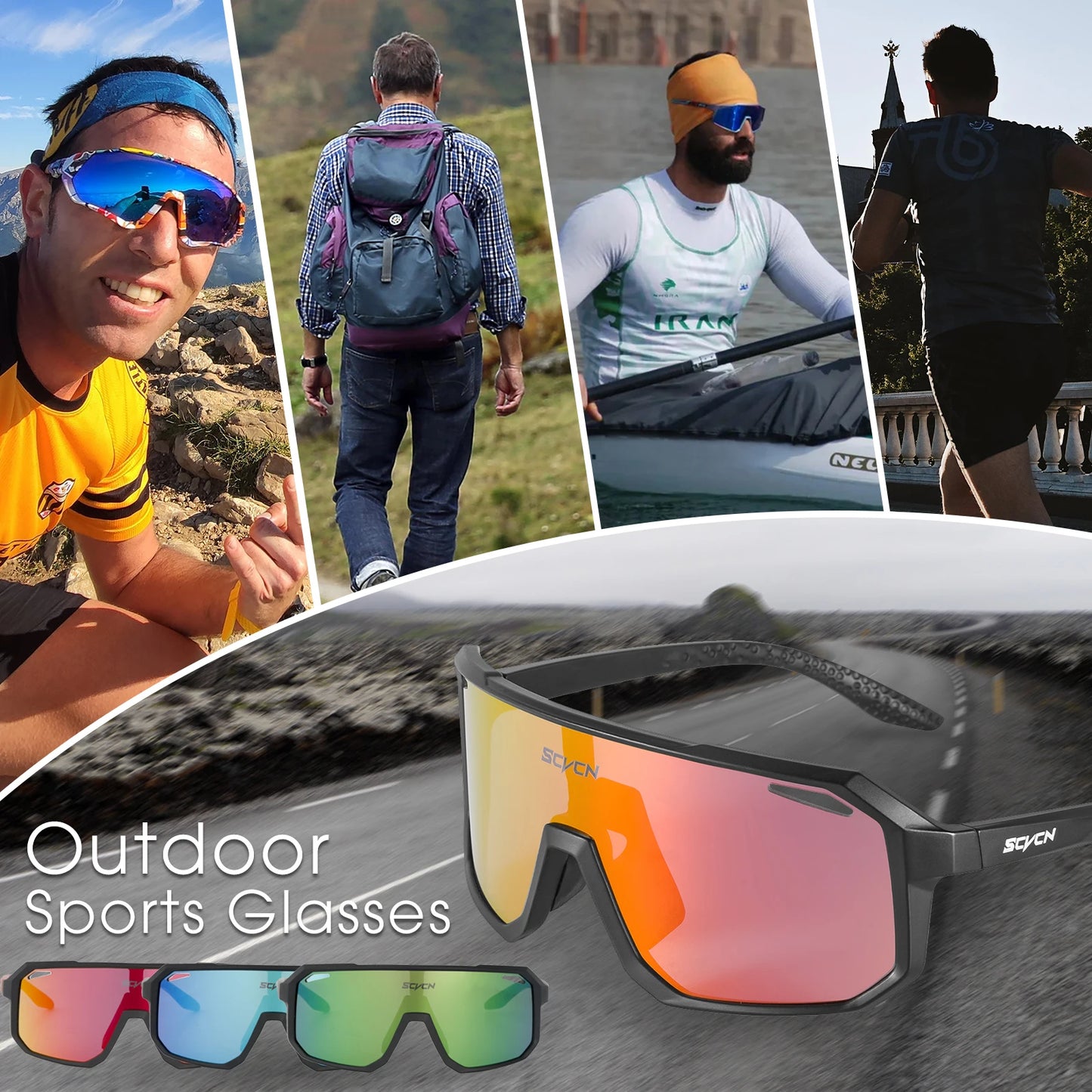 Multi-Color UV400 Cycling Sunglasses