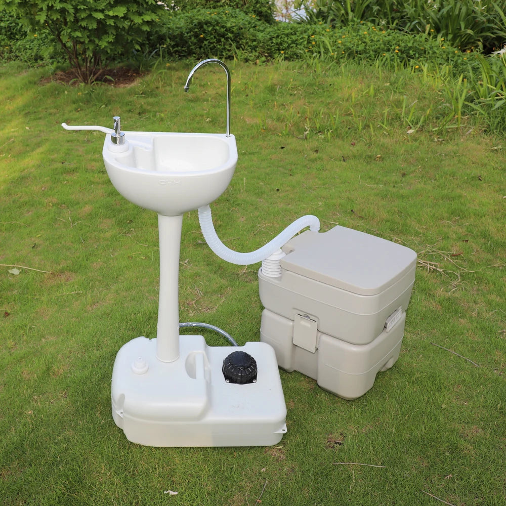 Outdoor Portable Camping Sink with portable toilet option