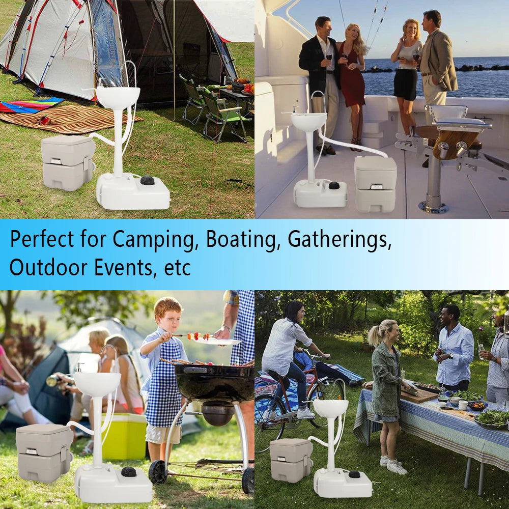 Outdoor Portable Camping Sink with portable toilet option