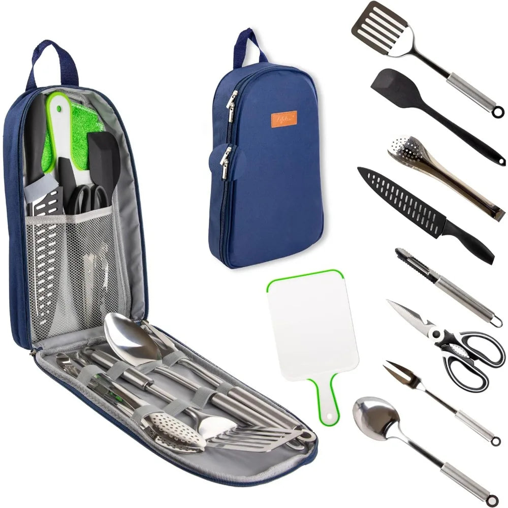 Life 2 Go 10 or 30 Pcs Camp Cooking Utensil Set & Outdoor Cooking Gear